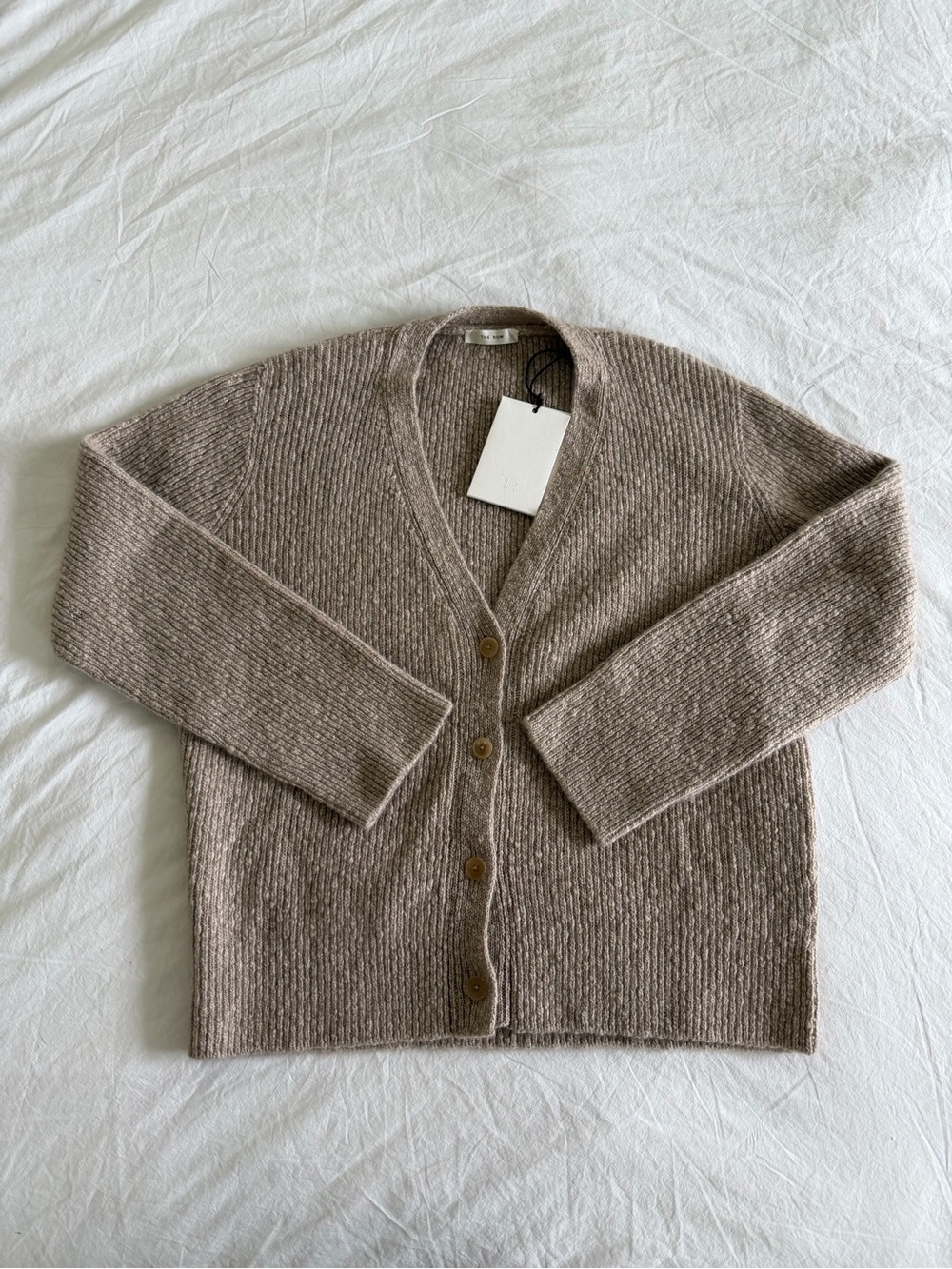 The Row Naroch 100% Cashmere Cardigan Beige Size S